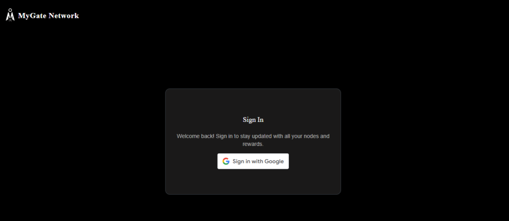 MyGate network sign-up page