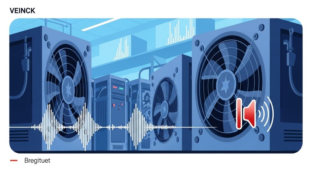 Crypto mining farm with cooling fans