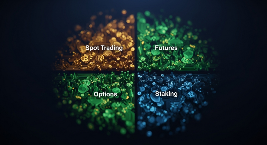 Diverse product offerings for crypto exchange