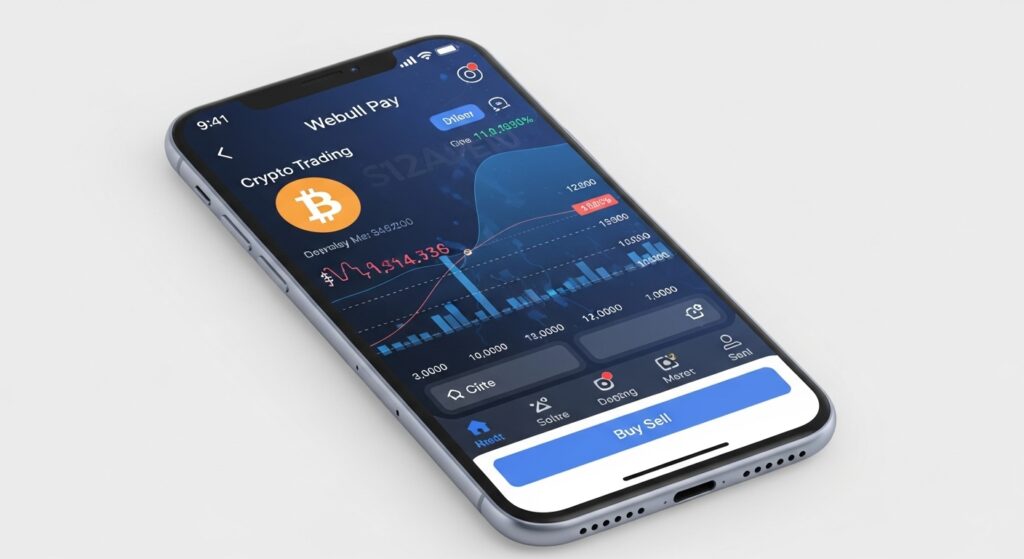 Webull Pay Crypto Trading Screen