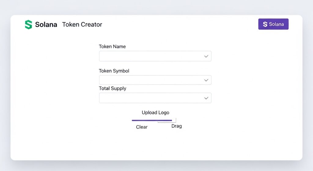 Solana Token Creator interface for token details